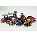 Diecast group comprising Dinky and Corgi issues including David Brown Tractor, Land Rover, Car