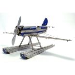A finely constructed single engine aircraft from Meccano. Finished in blue.