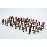 Britains Herald and Early issue plastic figure group comprising Regimental Marching Band, mostly.