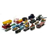 An assortment of interesting worn diecast issues comprising Dinky, Corgi, Spot-On etc inc Batmobile,