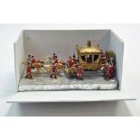 Johillco Metal issue Coronation Coach Set with Horses, riders and other figures. Nice example is