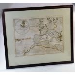 An impressive John Senex, (British, 1678-1740), large map of Europe, framed.