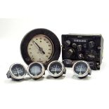 Group of gauges, switches etc relating to Period aircraft war memorabilia ex Lightning.