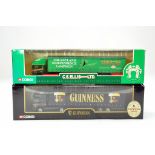 Corgi 1/64 Diecast Truck Issues comprising ERF Curtainsides in liveries of CS Ellis and Guinness.