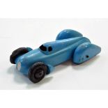 Dinky Pre War Auto Union Racer in Blue. Generally Good.