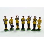 Early Britains plastic model figure group comprising US Army Regimental Band in Yellow Dress. Some