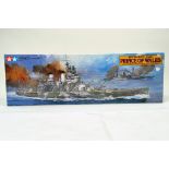 Tamiya 1/350 plastic model kit comprising British Battleship Prince of Wales. Excellent and