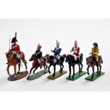 Group of specialist hand painted modern issue mounted figures in metal including a Del Prado
