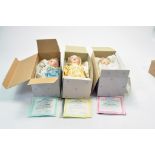 Ashton Drake Doll Trio comprising Daisy Ann, Morning Glory and Megan Rose. In Boxes, generally