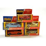 Dinky No. 124 Rolls Royce Phantom V, No. 211 Triumph TR7, No. 189 Lamborghini, No. 223 McLaren and