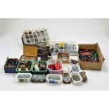 A large quantity of Meccano components, tools, parts and accessories contained in boxes, trays,
