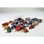 Assorted Dinky, Corgi, Matchbox Farm group comprising Tractor and Implement issues. Generally F to