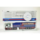 Corgi Diecast Truck Issue comprising No. CC13229 DAF XF curtain trailer. In the livery of David
