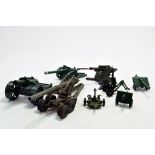 Dinky and Britains Diecast Military group comprising various guns. Superb Lot. Mostly very good to