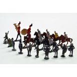 An interesting group of metal Flats mounted figures plus other smaller scale metal knight and