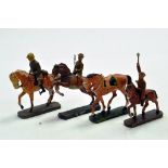 Impressive Elastolin and others very early group of horse themed figures of a military theme. Age