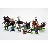 Britains Herald later Issue plastic figure group comprising mounted Cowboys and Indians plus