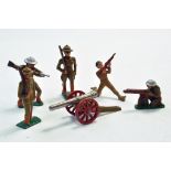 Manoil Barclay USA cast Military figure group plus Cannon. Generally very good to excellent.