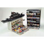 A Large Quantity of Lego parts, components contained in two drawer units plus a fine assembled model