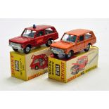 Dinky No. 192 Range Rover plus No. 195 Fire Chiefs Range Rover. Excellent to Near Mint in good to