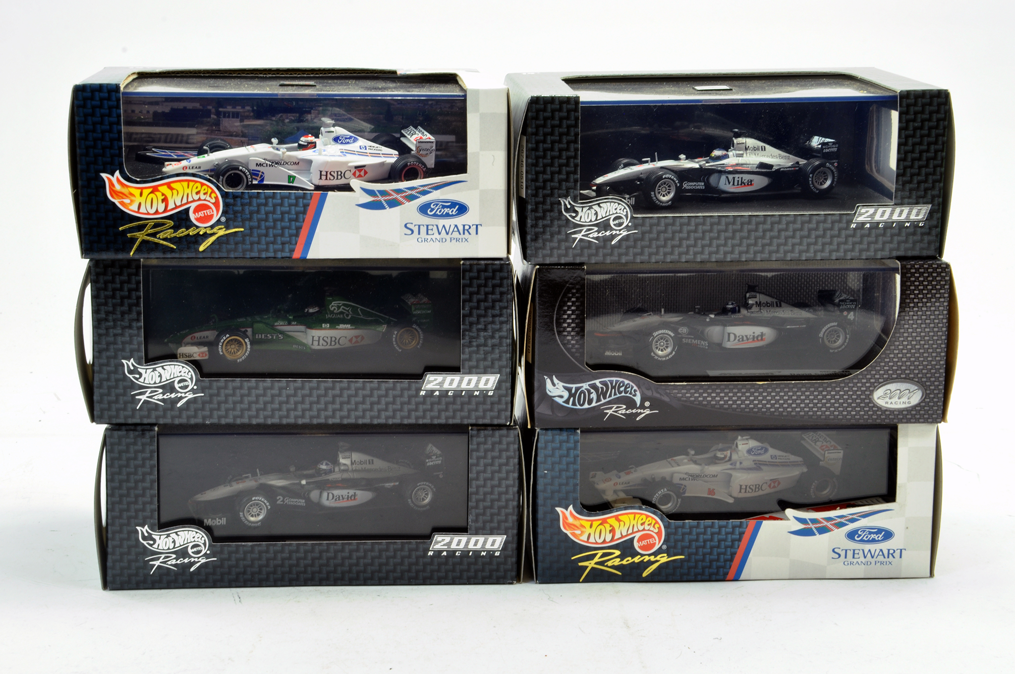 Hot Wheels diecast issue formula one cars. Various. Excellent to Near Mint in Boxes.