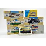 Corgi Classics early Bus issues including a Tram and a Coach. Promotional examples. Excellent to