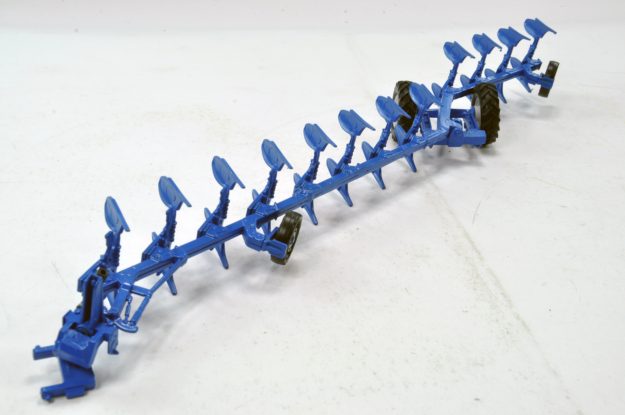 Hand Built 1/32 12 Furrow Plough. Impressive piece is delicate but superbly presented.