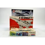 Airfix 1/72 plastic model kit comprising Northrop Black Widow plus Revell F-15 Eagle and Monogram