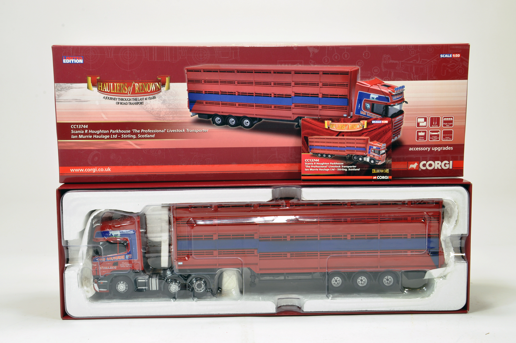 Corgi Diecast Truck Issue comprising No. CC13744 Scania R livestock transporter. In the livery of