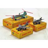 Dinky No. 715 Bristol Helicopter plus No. 736 Hawker Hunter and No. 734 Swift Fighter. Generally