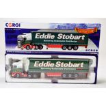 Corgi Diecast Truck Issue comprising No. CC13749 Scania R curtain trailer. In the livery of Eddie
