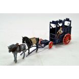 Hand Built 1/32 Horse and Farm Wagon with Winch comprising duo of horses and driver figure.