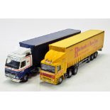 Corgi 1/50 diecast truck issues comprising ERF Curtainside in the livery of Jack Richards plus Volvo