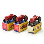 Matchbox Kingsize No. K4 McCormick International B250 Tractor Trio. Three Box variations in addition