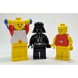 Trio of Large 20cm + Lego Figures including Star Wars Darth Vader torch.