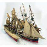 A group of assembled large scale model boats, built from Billing Kits etc. Significant attention
