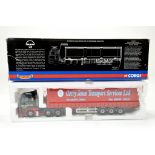 Corgi Diecast Truck Issue comprising No. CC13412 MAN TGA curtain trailer. In the livery of Gerry