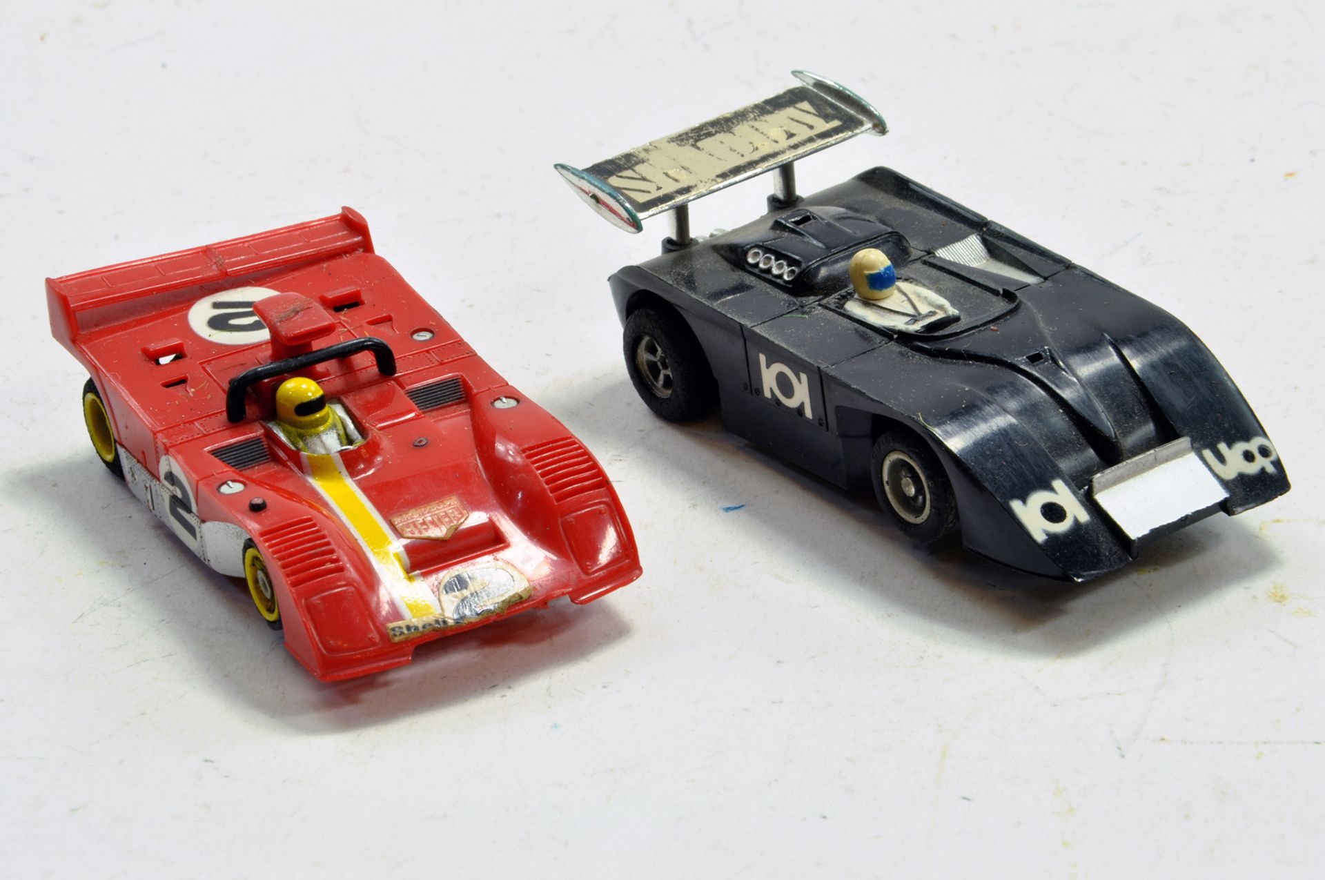 Aurora Miniature Slot Car group comprising two issues. Used. Untested.