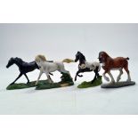 Franklin Mint Horses of the World comprising Thoroughbred, Clydesdale, Appaloosa and Carmague.