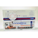 Corgi Diecast Truck Issue comprising No. CC13414 MAN TGA XXL Step Frame Fridge Trailer in livery