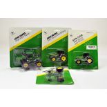 Ertl 1/64 John Deere tractor group including 9400, 8300, 7800 tractor issues plus one other.
