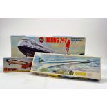Airfix 1/144 Plastic Model Kit comprising Boeing 747 Airliner plus Concorde and DH Comet. Appear