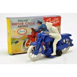 Coral Plastics (England) Large Scale Plastic Friction Driven Police Motorcycle Patrol Bike.