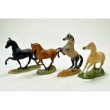 Franklin Mint Horses of the World comprising Quarterhouse, Arabian, Trakehner and Tennessee