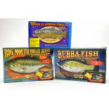 Trio of Singing 'Bass' Fish comprising Bubba Fish, Billy Bass and one other. Untested but appear