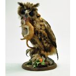 Taxidermy: A late 20th century example of an Eagle Owl Indian Eagle Owl (Bubo bubo bengalensis)