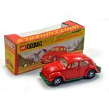 Corgi Whizzwheels No. 383 Volkswagen Beetle 1200 with red body without labels. Very Good to