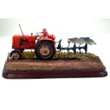 Border Fine Arts Study of a Nuffield Tractor Ploughing. Reversible Ploughing. Superb.