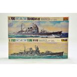 Aoshima / Fujimi 1/700 plastic model kit, waterline series comprising Takao and Tone. Ex Trade stock