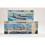 Fujimi / Tamiya 1/700 plastic model kit, waterline series comprising Agano and Subarmine Set. Ex